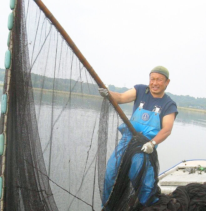 ⑦ 柳さん 印旛沼での引き網漁